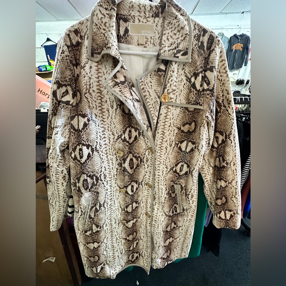 Size 12 Michael Kors Snake Print Trench coat